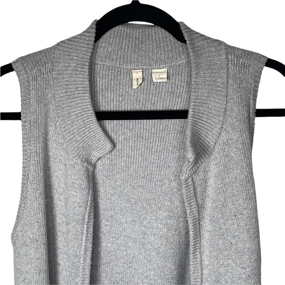 Anthropologie Moth Danna Duster Vest Light Cable Knit Gray Sweater Small - Picture 10 of 13